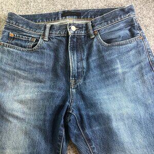 Uniqlo Jeans Mens 30x34 Blue Slim Straight Fit Denim Pants Western Workwear